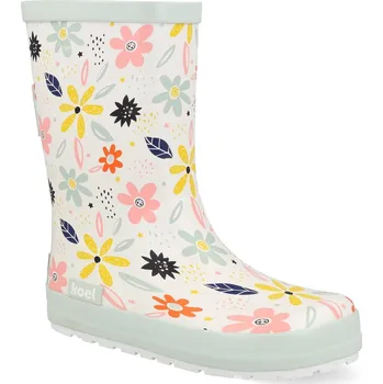 Chlapecké holínky Barefoot dětské holínky Koel - White flowers bílé Velikost: 23