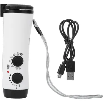 Svítilna Nouzová svítilna s ruční klikou Dynamo rádio AM/FM nabíjení telefonu bílá