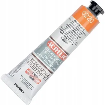 Vodová barva AKRYLOVÉ BARVY světle oranžová 40 ml v tubě KOH-I-NOOR, VÝBORNÉ KRYTÍ