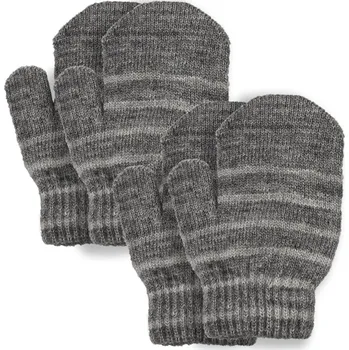 Rukavice DĚTSKÉ RUKAVICE LINDBERG SWEDEN 2 PÁRY, PALČÁKY VLNA, ANTHRACITE Velikost: 1-3 ROKY | 12 cm