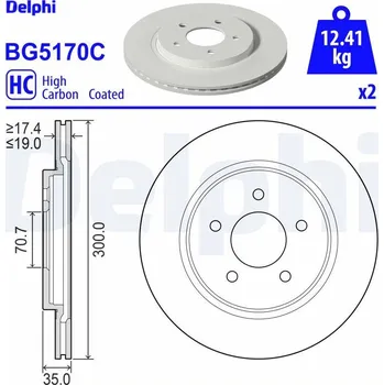 Brzdový kotouč Brzdový kotouč DELPHI BG5170C