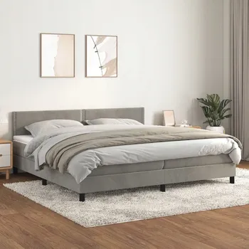 Postel Čalouněná postel VidaXL 200x200 cm, odstíny šedé