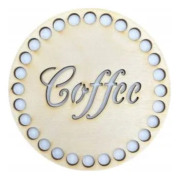 Podtácek DŘEVĚNÁ PODLOŽKA POD HRNEK ŠÁLEK SKLENICI Z PŘEKLIŽKY COFFEE