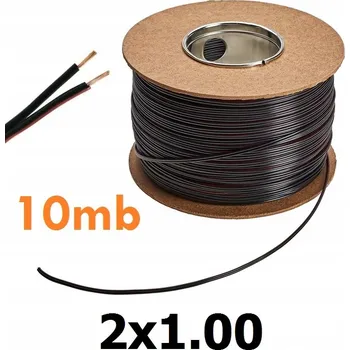 elektrický kabel KABEL / DRÁT pro LED, 2žilový, 10 m, 2x1,00, ČERNÝ