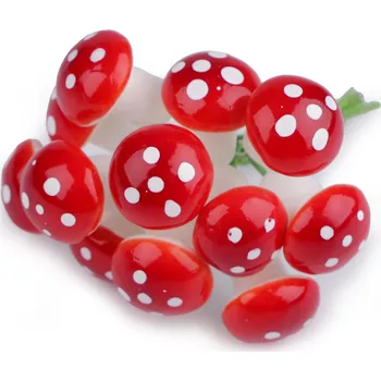 umělá květina Umělá muchomůrka / hřib na drátku, malé, 2 červená