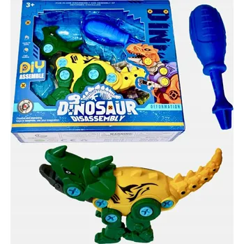 autíčko Rozkládací Dinosaurus k sestavení se šroubovákem a vrtačkou