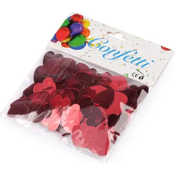 Konfeta Konfety srdce - na párty, svatbu, oslavu, malé, 8 červená