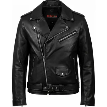 Pánský křivák Pánská Kožená Bunda Křivák Zéroir Elite Brixton Černá Velikost: 8XL