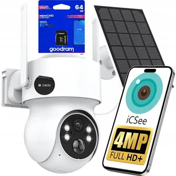 IP kamera EXTERNÍ SOLÁRNÍ WIFI IP KAMERA OTOČNÁ 5MP FULL HD SLEDOVÁNÍ ICSEE 64GB