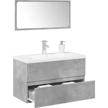 Koupelnový nábytek 3dílný set koupelnového nábytku betonově šedý kompozitní dřevo