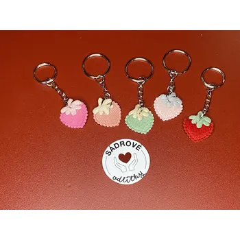 HandMade by VeJa Přívěšek na klíče - látková jahoda