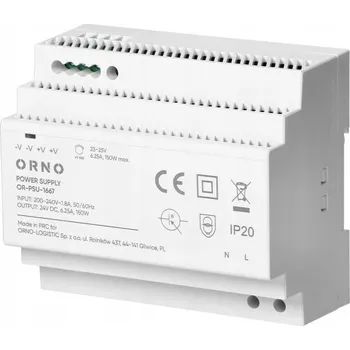 IP kamera Napájecí zdroj na DIN lištu 24VDC 6,25A 150W 6 modulů OR-PSU-1667