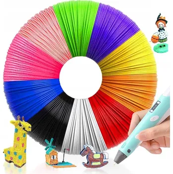 Filament NÁPLŇ DO 3D PERA FILAMENT 100m PLA 10 BAREV BEZPEČNÝ FILAMENT