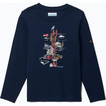 Chlapecké oblečení Dětské trekingové tričko Longsleeve Columbia Dobson Pass Graphic Tee collegiate navy/hike on