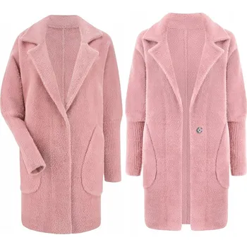 Dámský kabát Soprato dámský kabát růžový oversize bez kapuce velikost 50