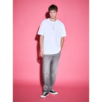 Pánské kalhoty Džíny baggy - L - House - světle šedá - 834GS-09J