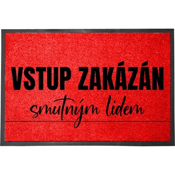 Rohožka Vstupní rohožka červená pod dveře Dárek Vtipná dekorativní Zákaz