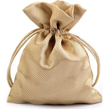 Dárkový pytlík 9,5x13 cm saténový, malé, 2 zlatá sv.