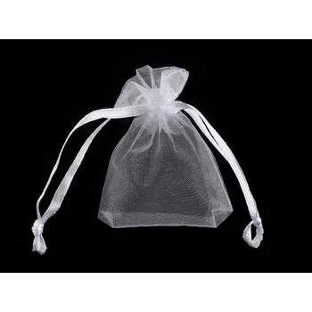 Dárkový pytlík 4,5x7 cm organza, malé, 1 bílá