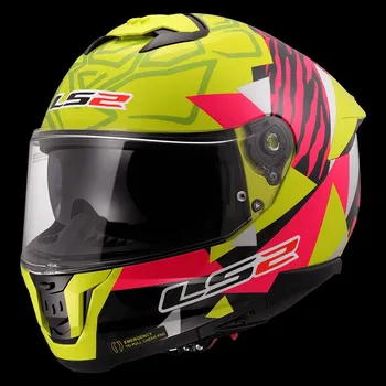 Helma na motorku LS2 FF808 STREAM II TIGER H-V YELLOW PINK-06 - XL