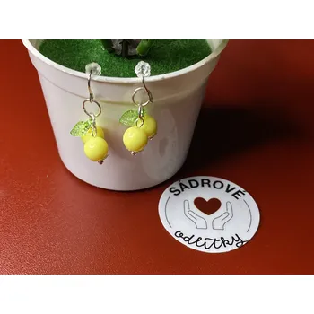 Náušnice HandMade by NiJa + VeJa Naušnice - třešně barevné (žlutá)