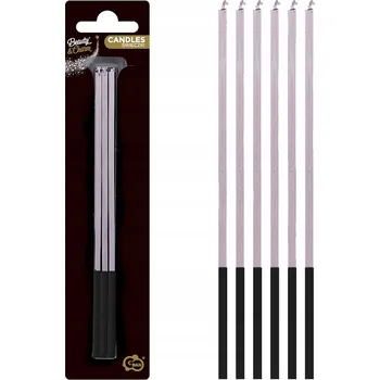 Dortová svíčka Narozeninové SVÍČKY Magický Plamen LILKOVÉ metalické 6 Ks. VELMI PĚKNÉ