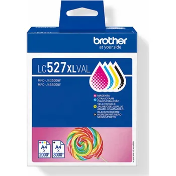 Počítačové příslušenství Brother LC527XL Value Pack - 4-balení - Vysoká výtežnost - cerná, žlutá, azurová, purpurová - originální - závesný box - inkoustová cartridge - pro Brother MFC-J4350DW, MFC-J4550DW