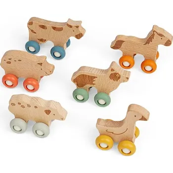 Dřevěná hračka Bigjigs Toys Domácí zvířátko na kolečkách 1 ks