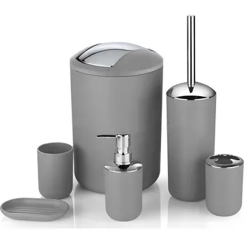 Sada koupelnových doplňků Sada koupelnových doplňků FLORES šedá