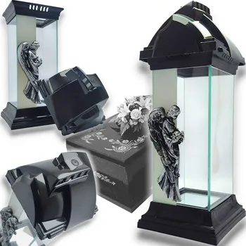 Svícen Elektrická lucerna LS-2 Ravenna, černý vánoční stromek, stříbrná