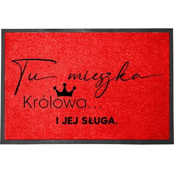 Rohožka Vstupní rohožka 40x60 cm Červená TADY BYDLÍ KRÁLOVNA Vtipný Dárek