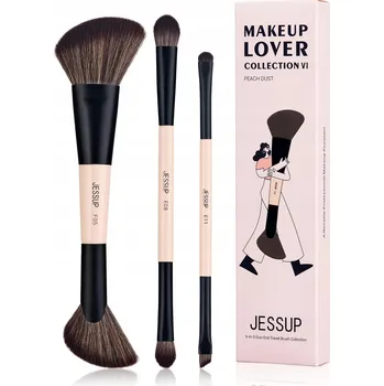 Make-up JESSUP Makeup Lover Peach Dust Sada 3 dvojitých štětců na make-up T507
