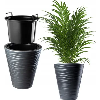 Květináč Šedý plast Květináč Kadax 35 cm x 35 x 40 cm