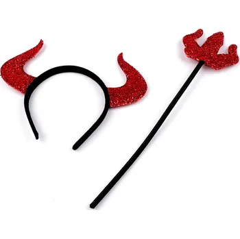 Karnevalový doplněk Karnevalová sada - čert, malé, červená