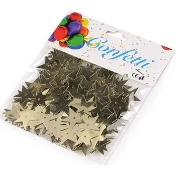 Konfety hvězdy, malé, 4 (20 mm) zlatá sv.