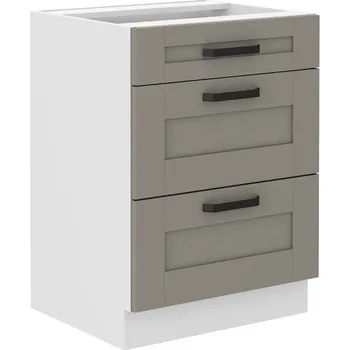 Kuchyňská skříňka Stolarz-Lempert Kuchyňská skříňka Luna ClayGRWH - dolní 60 D 3S šuplíková PREMIUM BOX