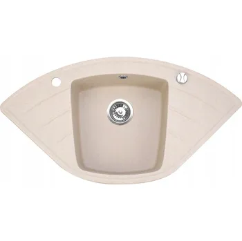 Granitový dřez Rohový granitový dřez Brenor Altair, jednokomorový, béžový