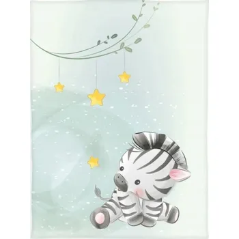 Dětská deka Dětská deka 75x100 Zebra mátová z mikrovlákna