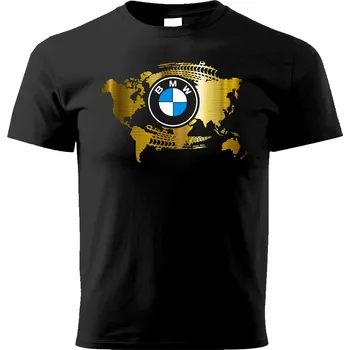 Pánské tričko PRINT Pánské triko GOLD s motivem BMW, černé Velikost.: M