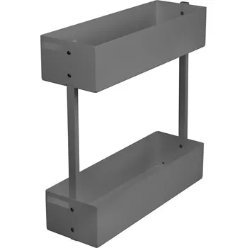 Kuchyňská skříňka VÝSUVNÝ CARGO KOŠ DO SKŘÍŇKY 20 ŠEDÝ ANTRACIT 2 PLNÉ POLICE BRZDA PRAVÁ