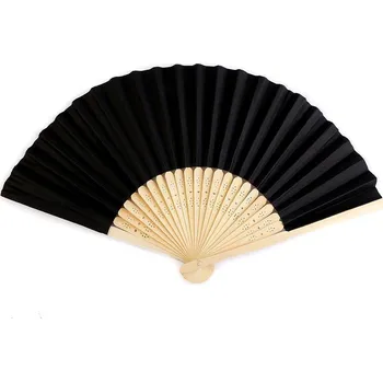 Karnevalový doplněk Vějíř papírový k domalování 21x36 cm, malé, 4 černá