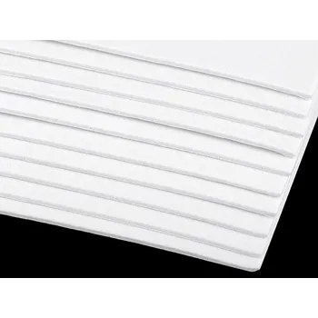 Samolepicí pěnová guma Moosgummi 20x30 cm, malé, 1 bílá