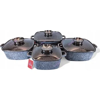 Sada nádobí Sada 4 čtvercových hrnců ZILNER s mramorovým povrchem