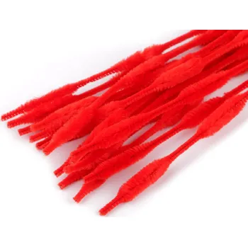 Hobby drát Chlupaté drátky na tvoření Ø5-10 mm délka 30 cm, malé, 3 červená