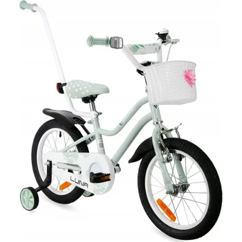 Dětské kolo DĚTSKÉ KOLO 16 PALCŮ PRO DÍVKU S KOŠÍKEM A VODICÍ TYČÍ +