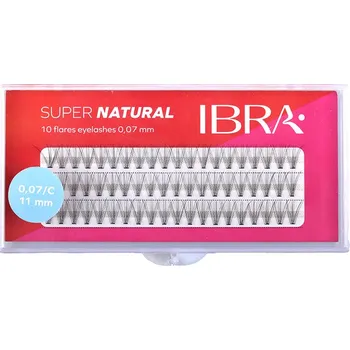 Péče o řasy a obočí Ibra Trsy umělých řas Super Natural 0.07 C-11mm