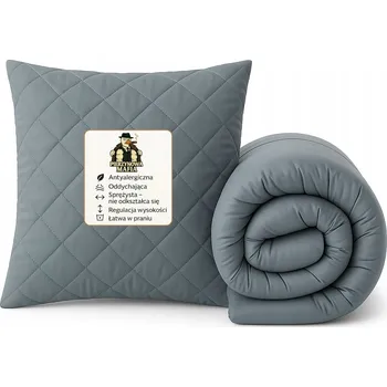 Polštář Sada šedá přikrývka 140x200 + polštář 70x80 antialergický Česká výroba