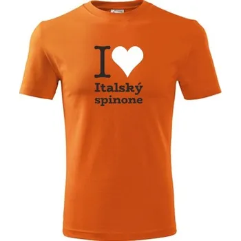 Chlapecké tričko Oranžové dětské tričko I love Italský spinone - dárek pro malého pejskaře / pejskařku - barva oranžová - velikost 8let