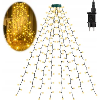 Vánoce VÁNOČNÍ OSVĚTLENÍ NA STROMEČEK 280 LED VNĚJŠÍ VNITŘNÍ SVÁTEČNÍ TEPLÁ BÍLÁ