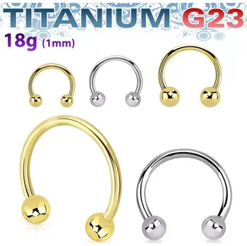 Piercing Titanová podkova G23 s kuličkami UCBB18 (Hypoalergenní podkova do piercingu z titanu G23 - UCBB18)